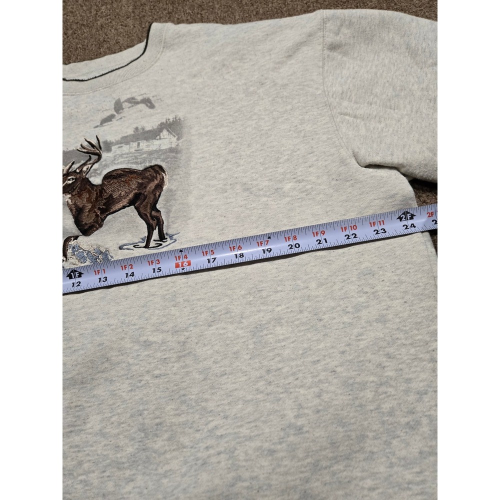 Vintage Croft & Barrow Deer Embroidered Sweatshirt Buck Gray Outdoor XL Nature - Picture 8 of 10